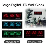 Digital Large Big Jumbo LED Wall Desk Clock With Calendar Temperature 3 Color