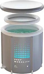 Deep Modality - Ice Bath and Cold Plunge Tub, Pod for Home Use, Water Chiller Connectivity for Premium Bath - Grey & White