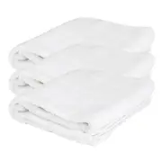 3x Jason Commercial Premium Cotton Astor Bathroom Hand Towel 50x70cm WHT 600GSM