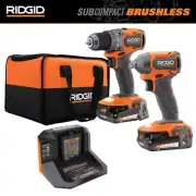 18V Subcompact Brushless 2-Tool Combo Kit with Drill/Driver, Impact Driver, (2)