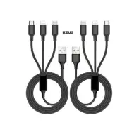 KEUS 3 in 1 charging cable (Type C, Micro usb, USB to Light..) 1.2M - NEW