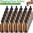50x 30ml Amber Glass Bottle Liquid Dropper Pipette Perfume Eye Essential Oil AU