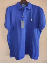 Ralph Lauren Polo Shirt Button Up Pima Stretch Mesh Cotton Collared Vtg S XL NWT