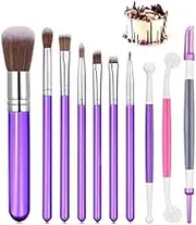 DACUAN Cake Baking Brushes Food Paint Brush,Cookie Chocolate Sugar Decoration Brushes with Fondant and Gum Paste Tool, 10 Pcs Cookie Decorating Fondant Cake Sculpting Tools