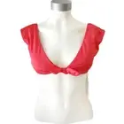 TRINA TURK Swim & Spa Collection tie knot front cap sleeve red bikini top 6 NEW