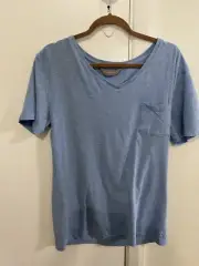 Peter Alexander Mens Blue Cotton Pocket Tee S