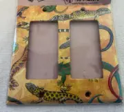 Lizards Animals Large Hole Double Switch Plate Art Dual Light Cover New