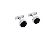 Geoffrey Beene Metal Alloy Black Stone Accented Men's Formal Attire Cufflink