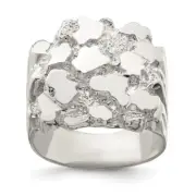 925 Sterling Silver Nugget Ring Size 10 Gift for Men's 9.98gm