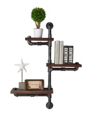Armen Living 30in Orton Industrial Pine Wood Floating Wall Shelf