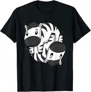 [X.Style] Yin Yang Zebra Yoga Zebras ds1618 T-Shirt (M) Black