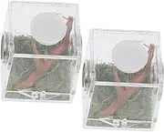 BUGUUYO Small Spider Habitat Box Transparent Pet Breeding Container for Jumping Spiders Insects with Ventilation for Feeding Transporting Small Climbing Pets