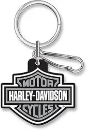 [HARLEY-DAVIDSON] Classic Bar & Shield Key Chain with Key Ring & Clip, Gray 4496
