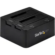StarTech.com Drive Dock SATA/600 - USB 3.0 Type B Host Interface - UASP Support External - Black - Dual-Bay Hard Drive Dock for