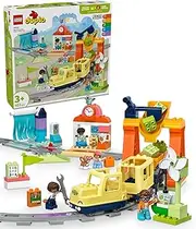 LEGO DUPLO Big Interactive Community Train Set, Toddler Learning Toy for 3+ Year Old Boys & Girls, Kids & Baby Toy with Lights, Sounds, 4 Figures and Train Tracks, Educational Montessori Toy 10428