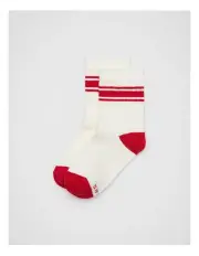 [Seed Heritage] Stripe Rib Sock in Chilli Red