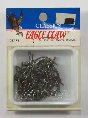 Vintage Eagle Claw Plain Shank Ringed Eye Hook - Bronze - Size 2