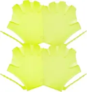 Child-Friendly Swimming Gloves 2 Pairs Diving Training Mitts Soft Silicone Paddles for Swimming Water Resistance Training