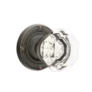 Emtek Old Town Clear Crystal Knob Passage Ribbon Reed Rosette Oil Rubbed Bronze