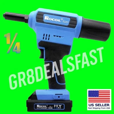 Cordless 1/4” Blind Rivet Gun Battery Riveter Electric NOT Milwaukee 2660-20