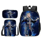 Soccer Star Mbappe Children's Schoolbag Students Backpack/pen Bag/meal Bag Men And Women High Quality high quality Only a backpack