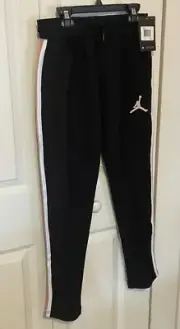 Air Jordan Swoosh Nike Just Do It Jumpman Girls Sweatpant Lg Black/Rose Gold NWT