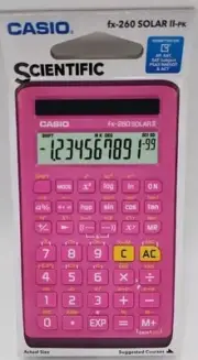 Pack of 10 Casio fx-260SolarII Scientific Calculator - Pink (260PK-BTS17)