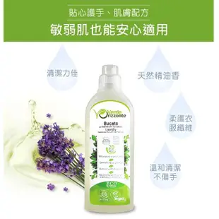 【義大利 綠森活】薰衣草全效濃縮洗衣精 1000ml(有機認證 敏弱肌適用 去汙 去漬 精油 衣物柔軟)