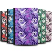 PASSPORT ITINERARY ORGANIZER|ALASKAN MALAMUTE PUPPY DOG CANINE PATTERN #A1