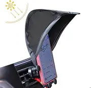 Rain Protector Mobile Hood - UV Resistant Phones Sunlight Shield | Cell Phone Umbrella Shaped Sun Protector, Effortless Install Smartphone Umbrella Holder for Phone Tab, Silver Coated Cloth Frame