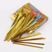 100Pcs 12Cm Twist Ties Gold Heat Shrink Paper Film Sheets for DIY Jewelry Making Craft Deco Rough Poli