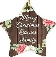 [Designsify] Christmas Tree Decoration, Merry Christmas Barnes Family, Star Ornament A, Gifts for Birthday Anniversary Valentines Mom Mothers Fathers Day Party, to Men Women Him Her Friend Mom Dad