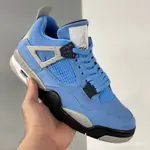 2024 AIR JORDAN 4 復古大學藍籃球鞋 AJ4 LIGHTNING FEAR PACK 黑貓軍藍男士戶外運