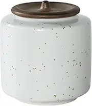 Decorative Matte Ceramic Tea Storage Containers Kitchen Food Storage Jar, Coffee Canister with Lid, Cookie Candy Jar Loose Tea Storage for Kitchen and Home，700ML Container(White)