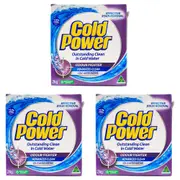 3x Cold Power Laundry Detergent Powder Advanced Clean Stain/Odour Fighter 2kg