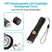 1pcs LED USB Rechargeable Flashlight Waterproof Torch Outdoor