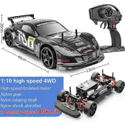 RC 70km/h Remote Control Car 4wd 1:10 High Speed Drift 2.4g Shockproof Car Shock Absorber Anti-collision Toys Christmas Gift Black Warrior-1B