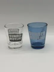 The Office Shot Glasses Pack of 2 Dunder Mifflin Dwight Michael NEW