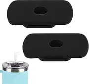 2pcs Replacement Slider Compatible with Yeti 20oz 30oz Tumber BPA-Free Black Straw Lid for Yeti Magslider/Stronghold Straw Cover for Bottle 20/30 Oz Tumber