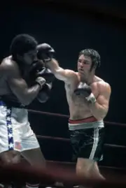 Jerry Quarry in action vs Ron Lyle during fight at Madison S - 1973 Old Photo 1
