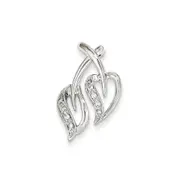 14K White Gold u0026 Real Diamond Pendant Slide