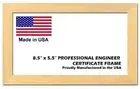 Professional Engineer License Certificate Wood Frame - 8.5 x 5.5 inches - Natura