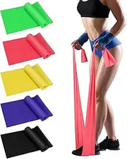 Resistance Bands Set for Working Out, Exercise Bands with 5 Resistance Levels, Skin-Friendly Elastic Bands with Carrying Pouch for Home Workout, Strength Training, Yoga, Pilates