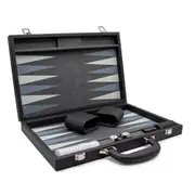 LPG Classics Backgammon Set (Black Leather)