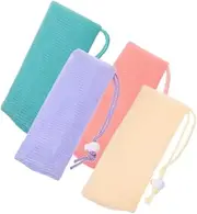 [Healeved] 4pcs Soap Mesh Storage Bag Bathing Soap Toiletry Small Wash Bag Bar Soap Pouch Soapbox Mesh Soap Bags for Soap Bars Soap Dish Soap Container Toilet Cleaner Foam Net Soap Net