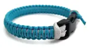 Paracord Bracelet 550 Silver Grey/Neon Turq. Micro Cord U.S. Seller - Handmade