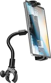 Exercise Bike Tablet Holder Mount for 4.7-13" Phone & iPad Gooseneck Tablet Stand for Spin Bike, Indoor Stationary Bicycle, Treadmill, Stroller Handlebar for iPad Pro, Air, Mini, iPhone, Tabs