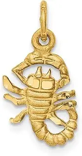 [JewelryWeb] 10k Solid Yellow Gold Scorpio Zodiac Charm 20x10mm Wide Pendant Necklace for Women