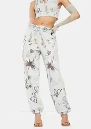 [Jaded London] Doodle Graffiti Paperbag Waist Joggers