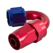 APS Pro Reusable Swivel Hose End Fitting - 150 Degree -10 JIC (Red/Blue)